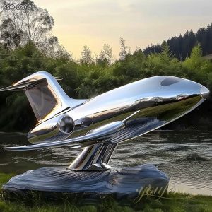 Modern Polished Stainless Steel Airplane Sculpture Custom Factory SSO-020