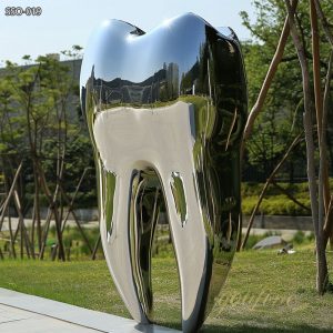 Modern Polished Stainless Steel Teeth Sculptures for Sale SSO-019