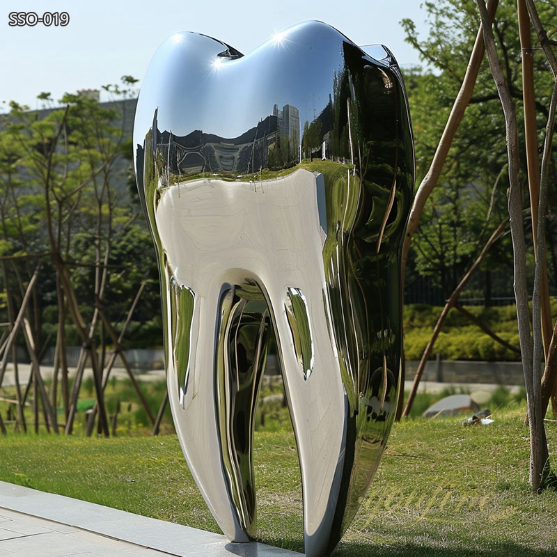 Modern Polished Stainless Steel Teeth Sculptures for Sale