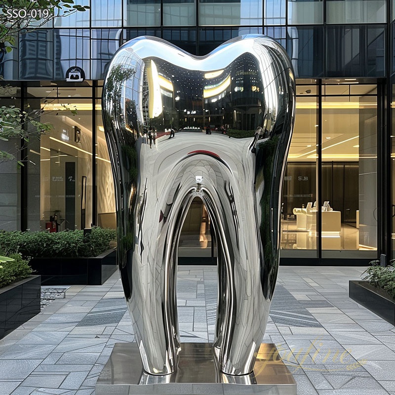 Modern Polished Stainless Steel Teeth Sculptures for Sale