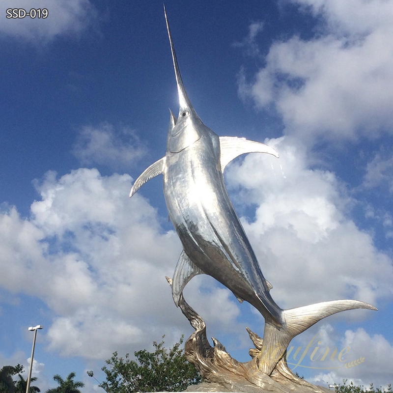 Giant Modern Stainless Steel Marlin Sculpture Supplier