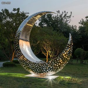 Large Abstract Crescent Moon Sculpture for Outdoor