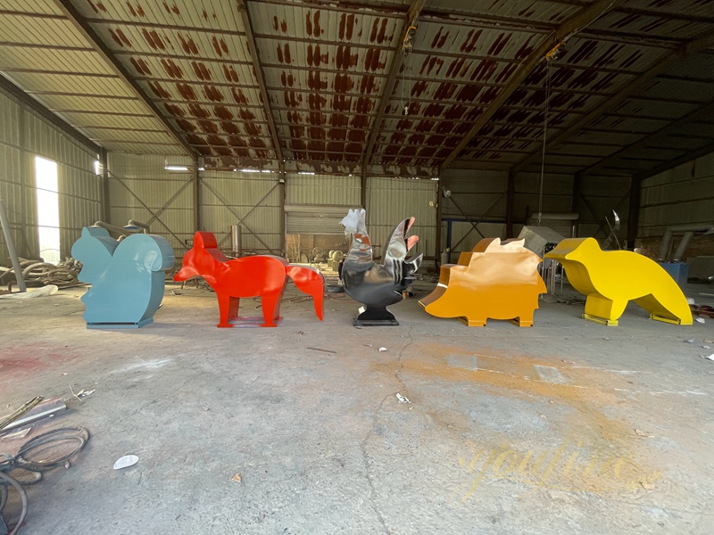 Large Outdoor Metal Abstract Animal Sculptures for Garden