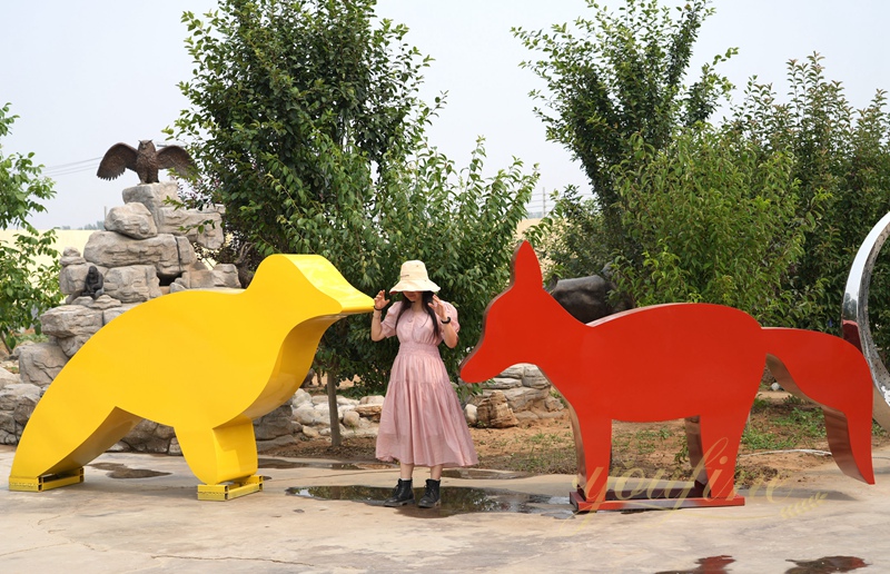 Large Outdoor Metal Abstract Animal Sculptures for Garden