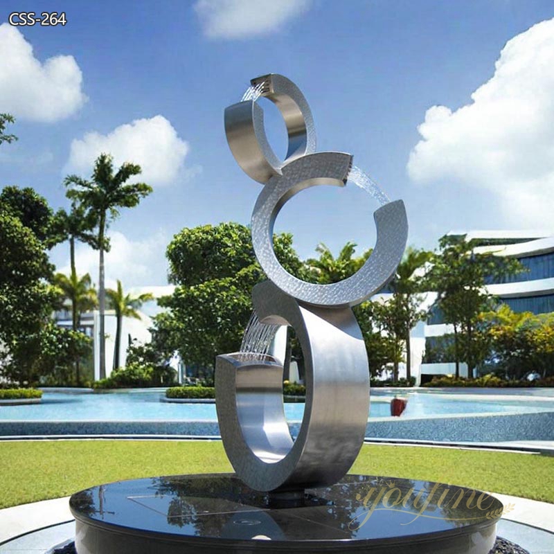 Metal Water Feature Fountains Stainless Steel Sculpture CSS-264