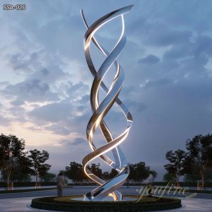 Modern DNA Stainless Steel Abstract Sculpture