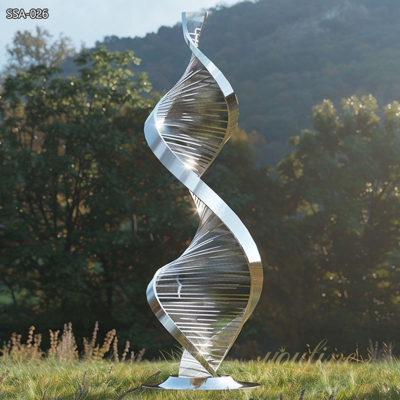 Modern DNA Stainless Steel Abstract Sculpture