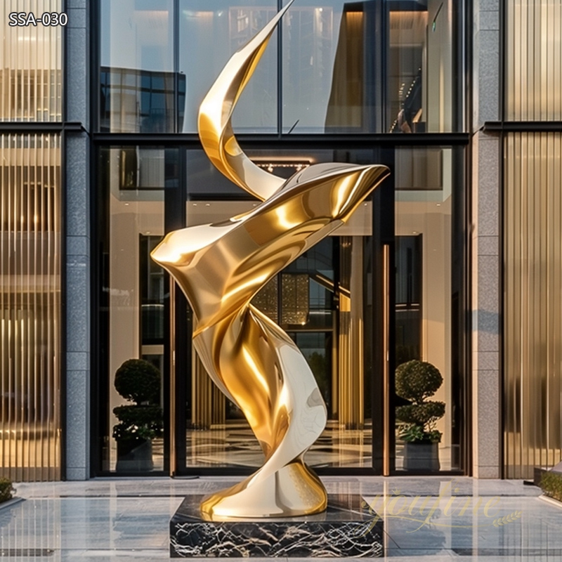 Modern Stainless Steel Luxury Sculpture for Real Estate