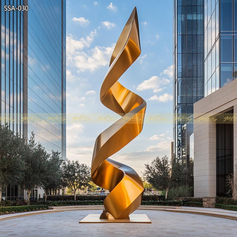 Modern Stainless Steel Luxury Sculpture for Real Estate 