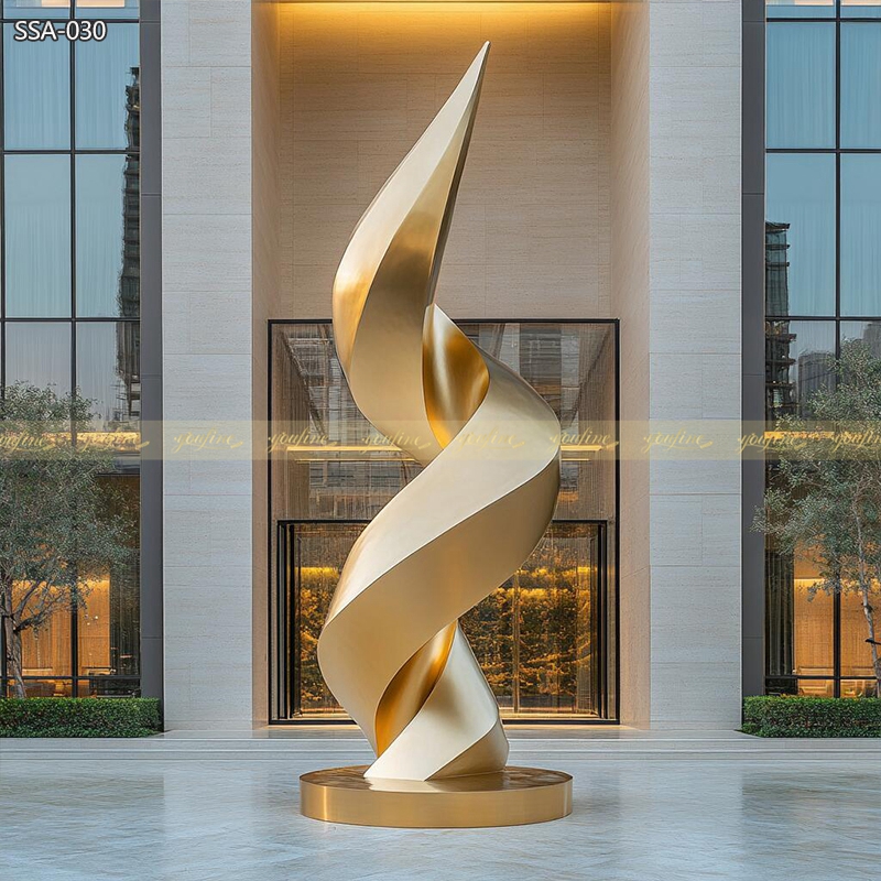 Modern Stainless Steel Luxury Sculpture for Real Estate 