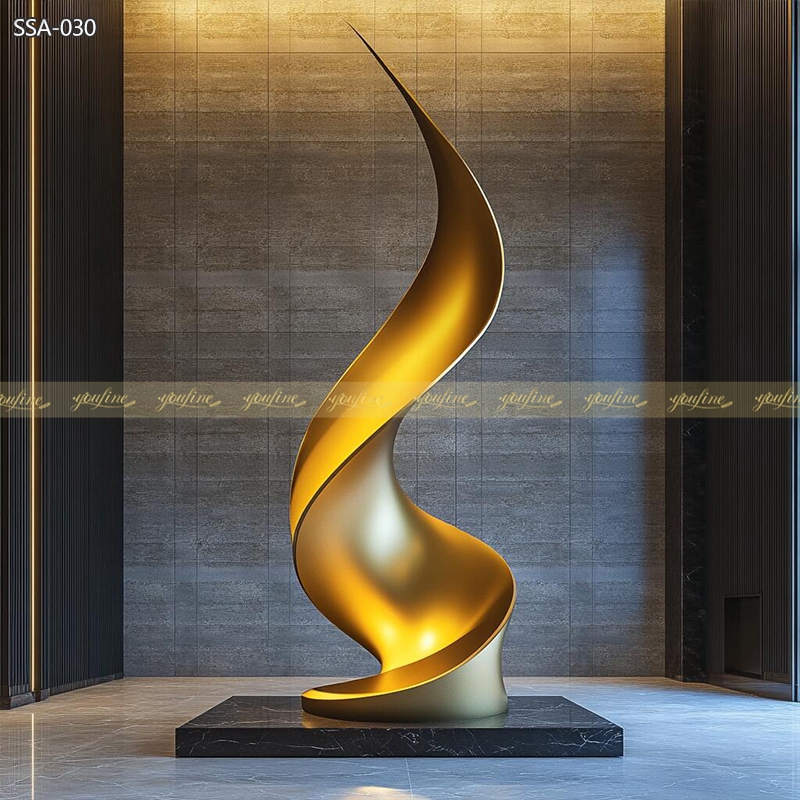 Modern Stainless Steel Luxury Sculpture for Real Estate 