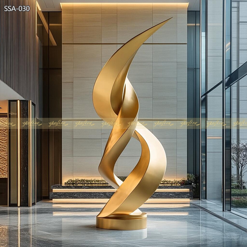 Modern Stainless Steel Luxury Sculpture for Real Estate 