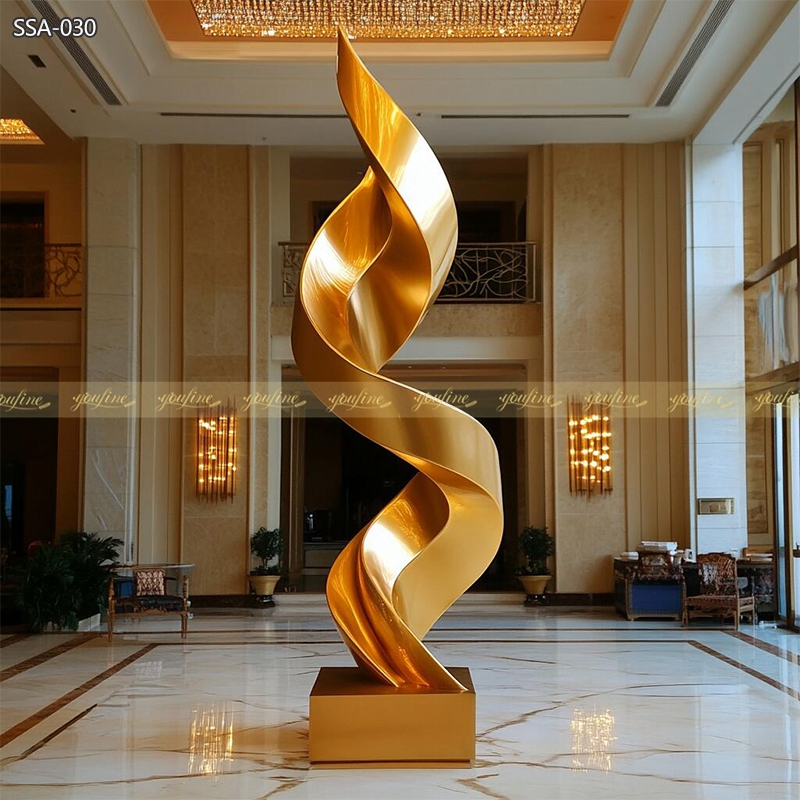 Modern Stainless Steel Luxury Sculpture for Real Estate 