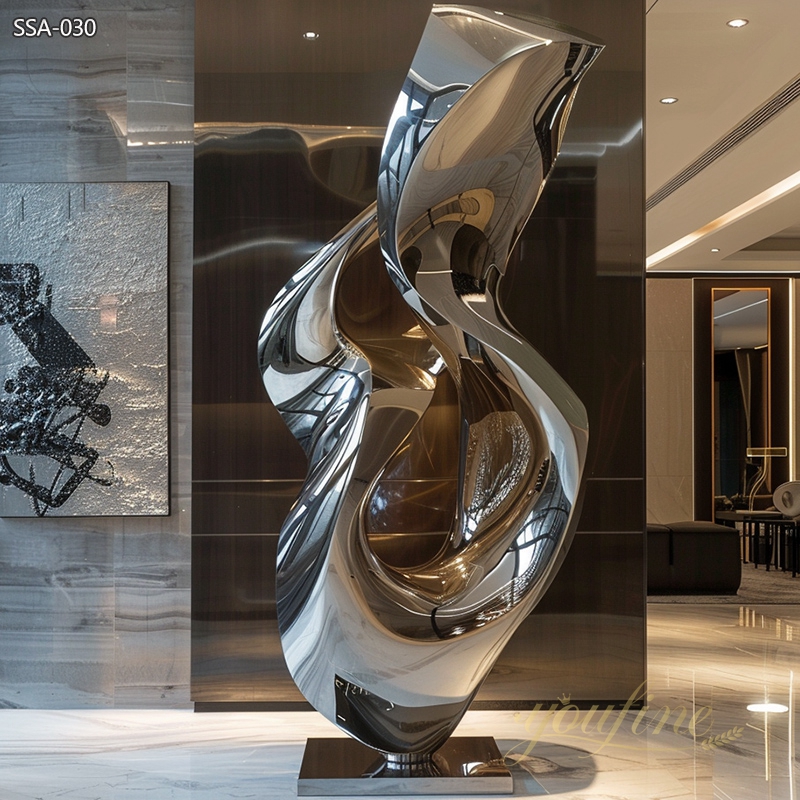 Modern Stainless Steel Luxury Sculpture for Real Estate