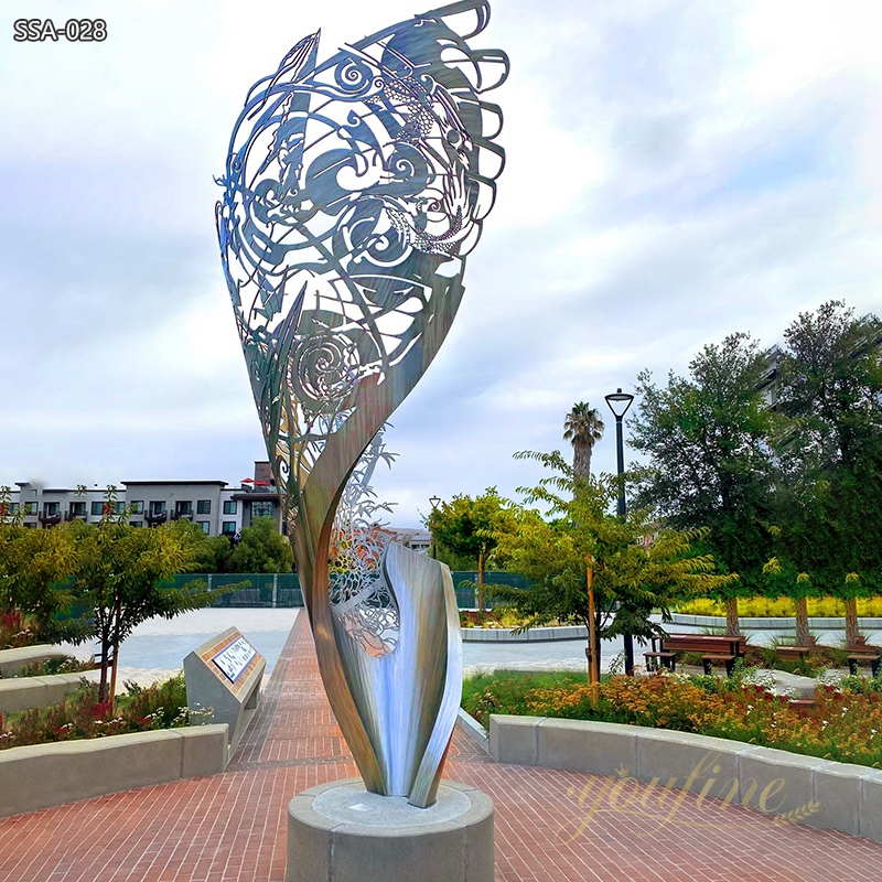 Whirlwind Abstract Stainless Steel Public Art Installation Sculpture