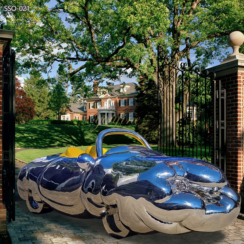 Chubby Cloud-Like Metal Car Sculpture