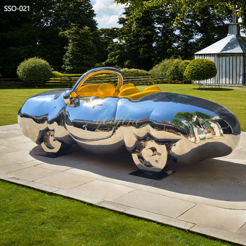 Chubby Cloud-Like Metal Car Sculpture