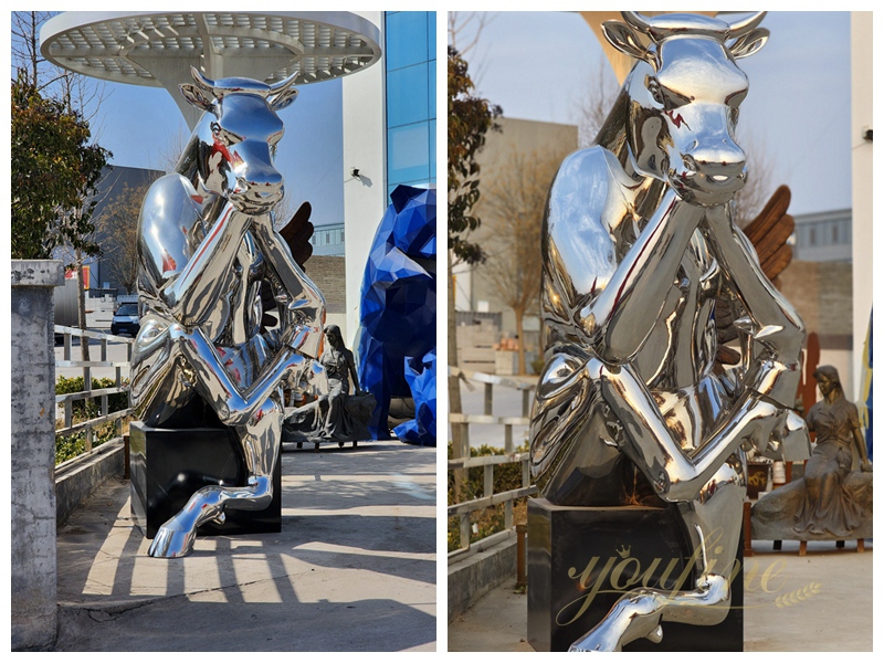 Modern Unique Design Anthropomorphic Bull Sculpture for Sale