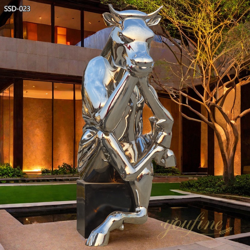 Modern Unique Design Anthropomorphic Bull Sculpture for Sale