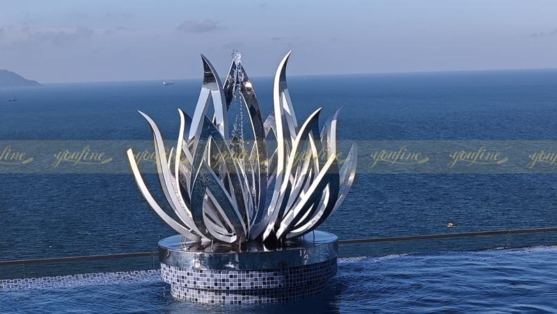 lotus stainless steel sculpture for swimming pool feedback