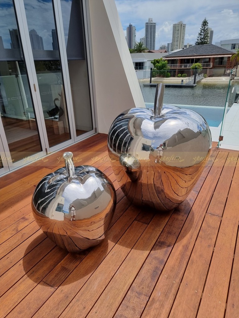 apple stainless steel sculpture for swimming pool feedback