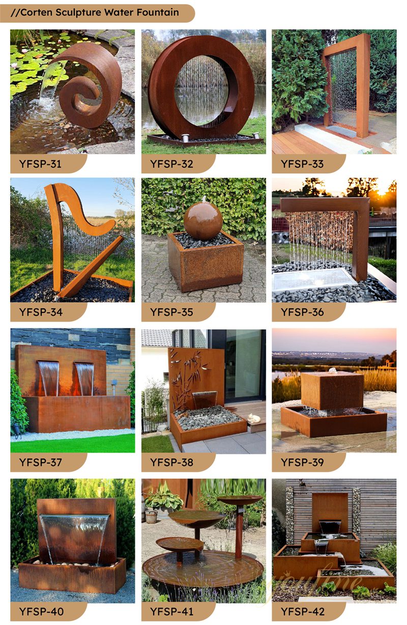 youfine corten steel fountain