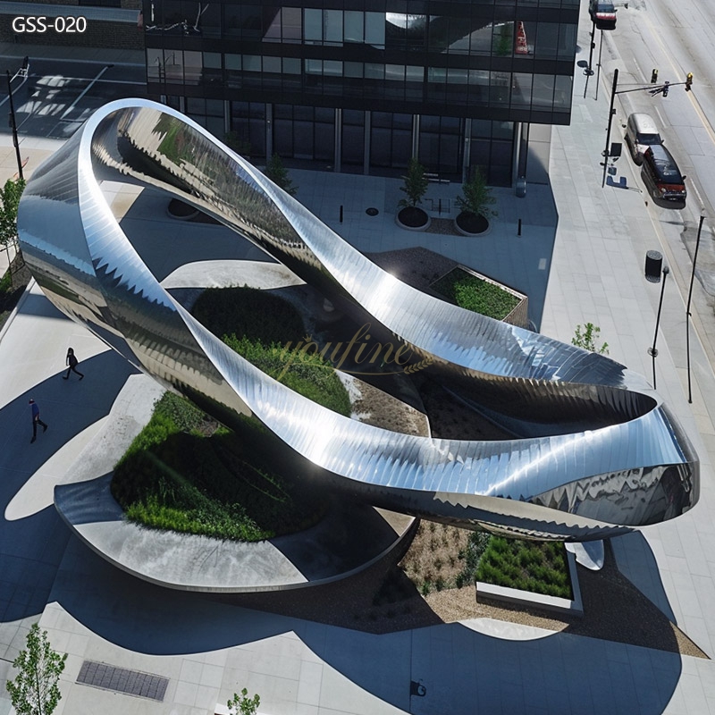 Giant Urban Art Stainless Steel Mobius Sculpture Project