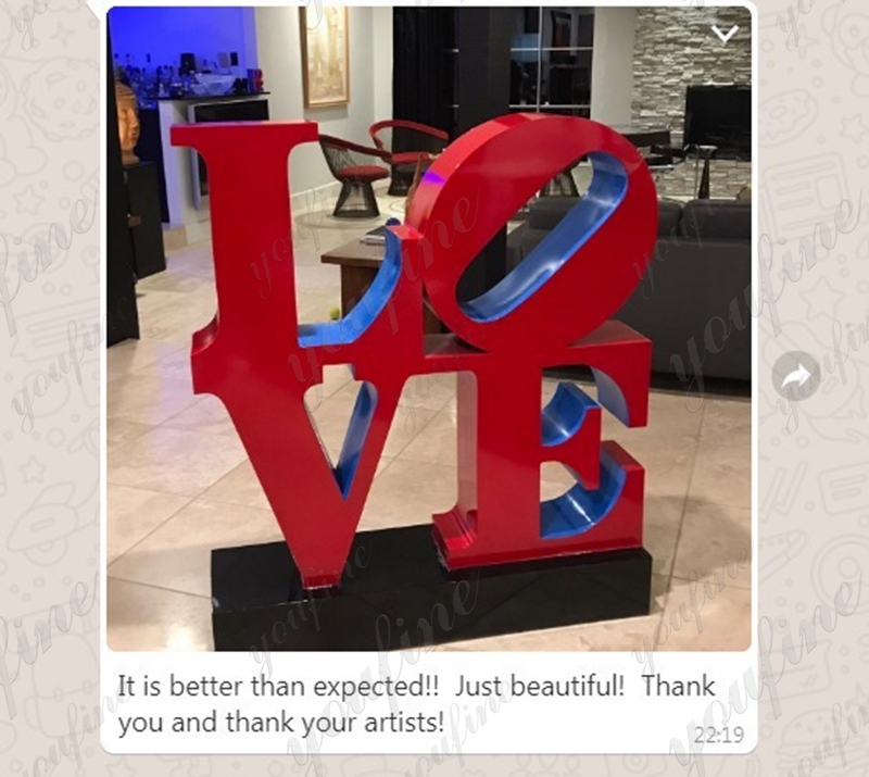 Stainless Steel LOVE Sculpture Feedback