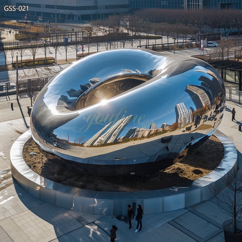 Super Large Stainless Steel Mirror Sculpture in the City Square