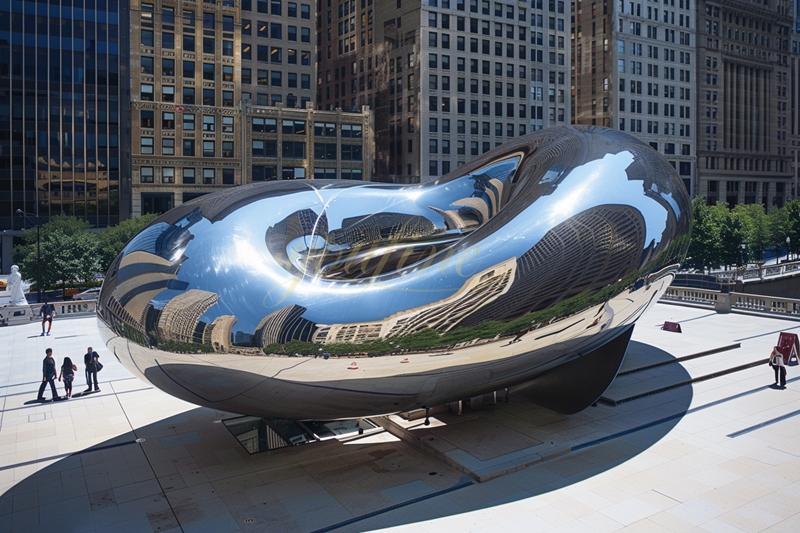 Super Large Stainless Steel Mirror Sculpture in the City Square 