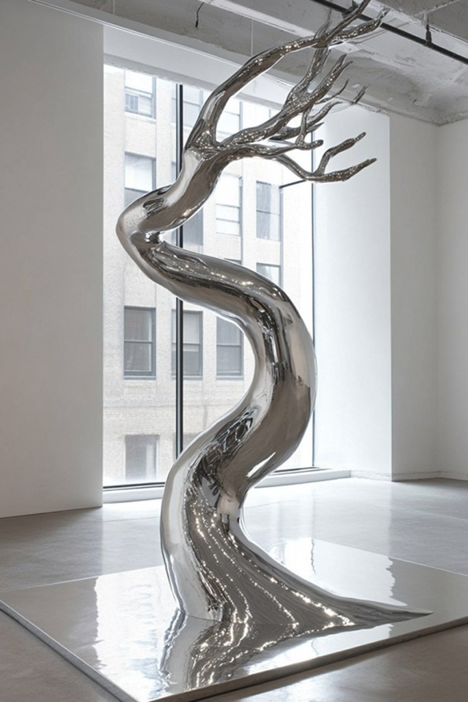 Latest Design of indoor stainless steel tree sculpture