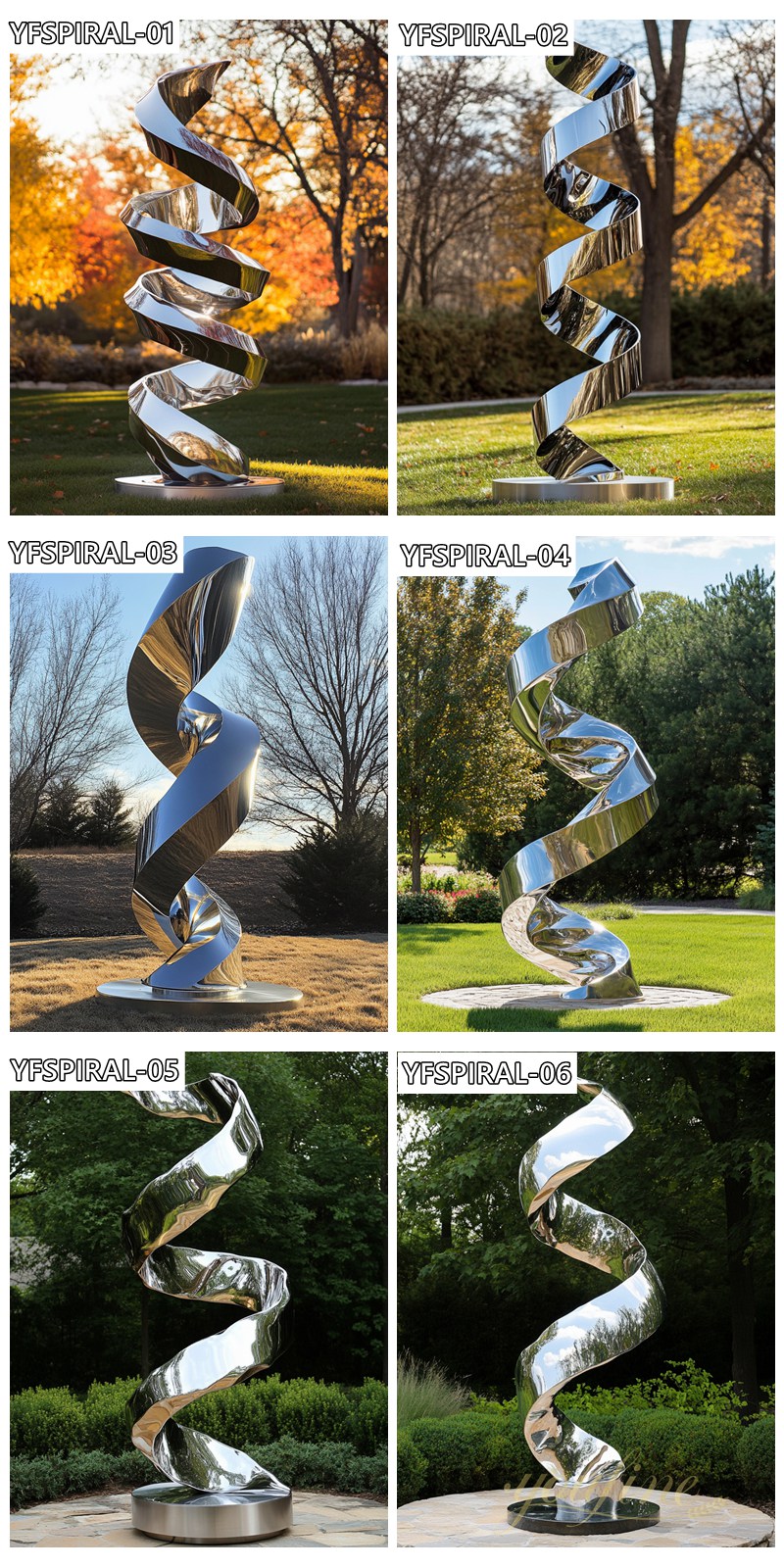 Mirror Stainless Steel Spiral Sculpture