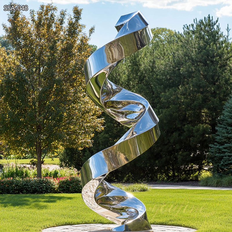 Mirror Stainless Steel Spiral Sculpture