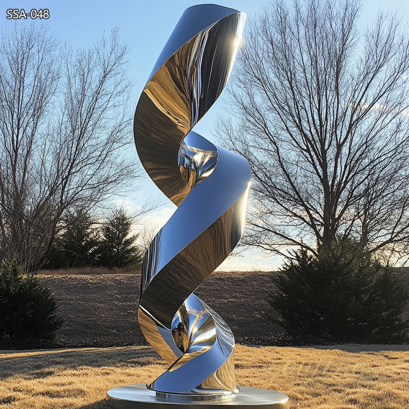 Mirror Stainless Steel Spiral Sculpture