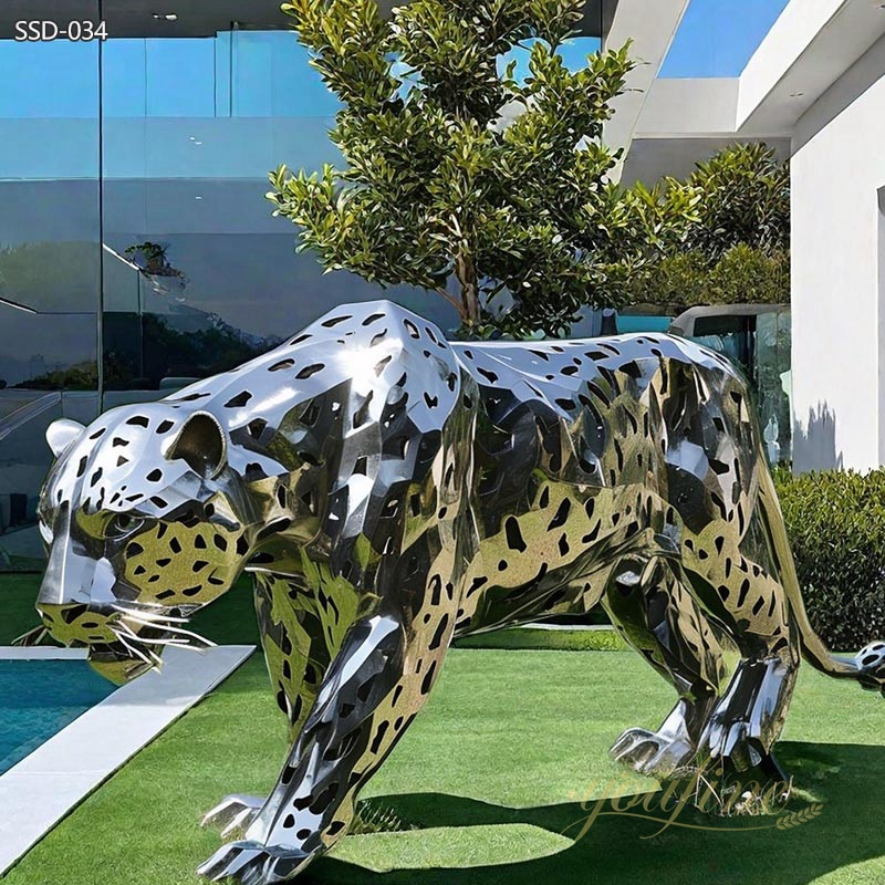 Modern Stainless Steel Life Size Jaguar Statue SSD-034