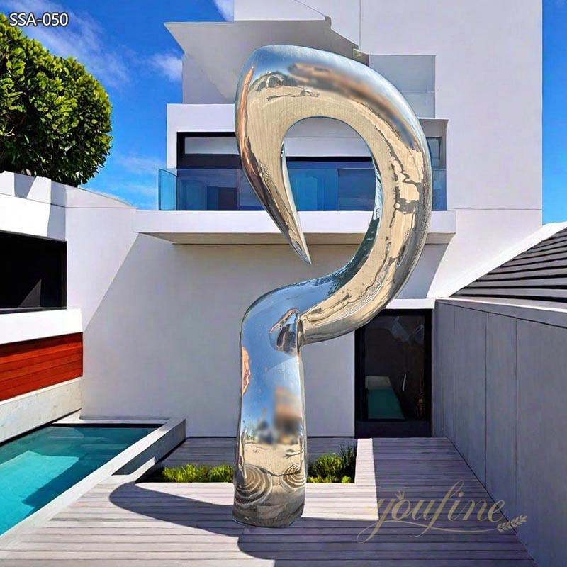 Modern Stainless Steel Question Mark Sculpture