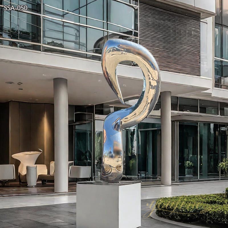 Modern Stainless Steel Question Mark Sculpture