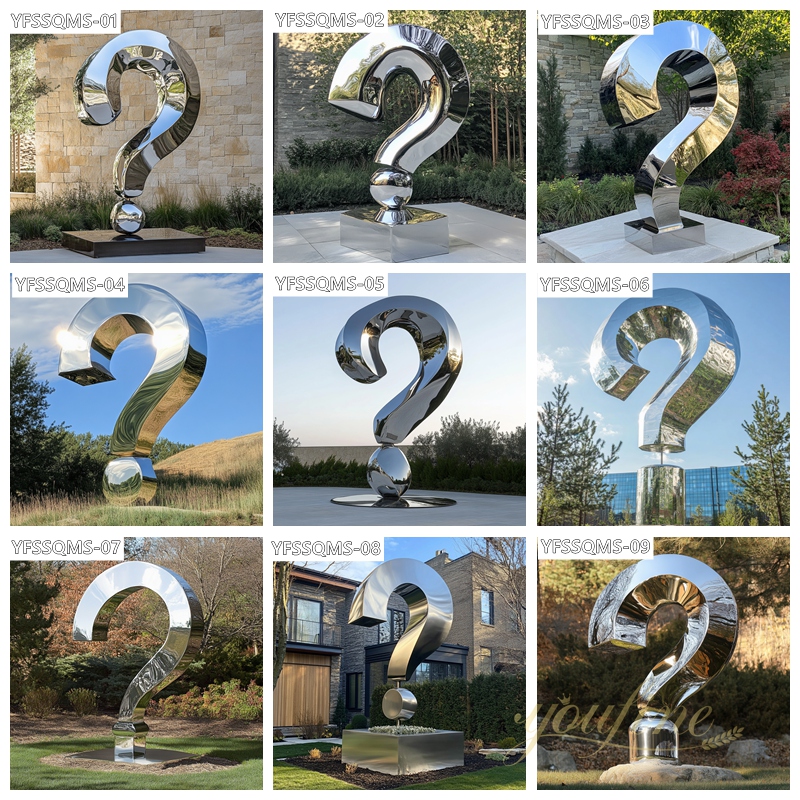 Modern Stainless Steel Question Mark Sculpture