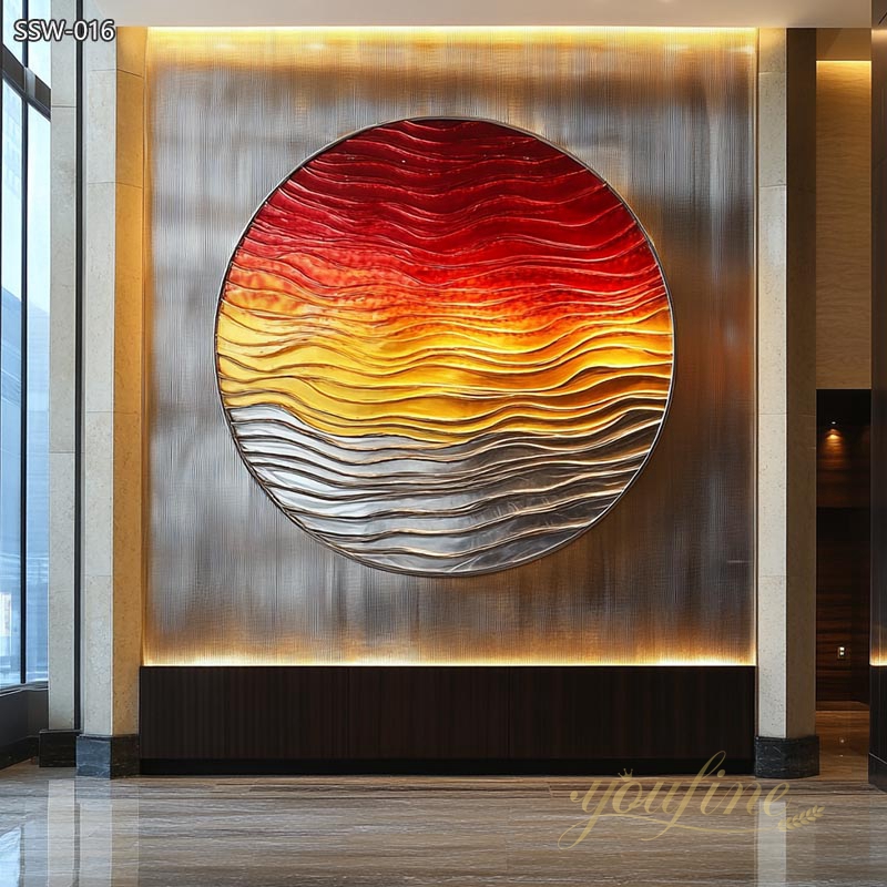 Oil Painting Design Stainless Steel Water Ripple Sculpture for Wall 