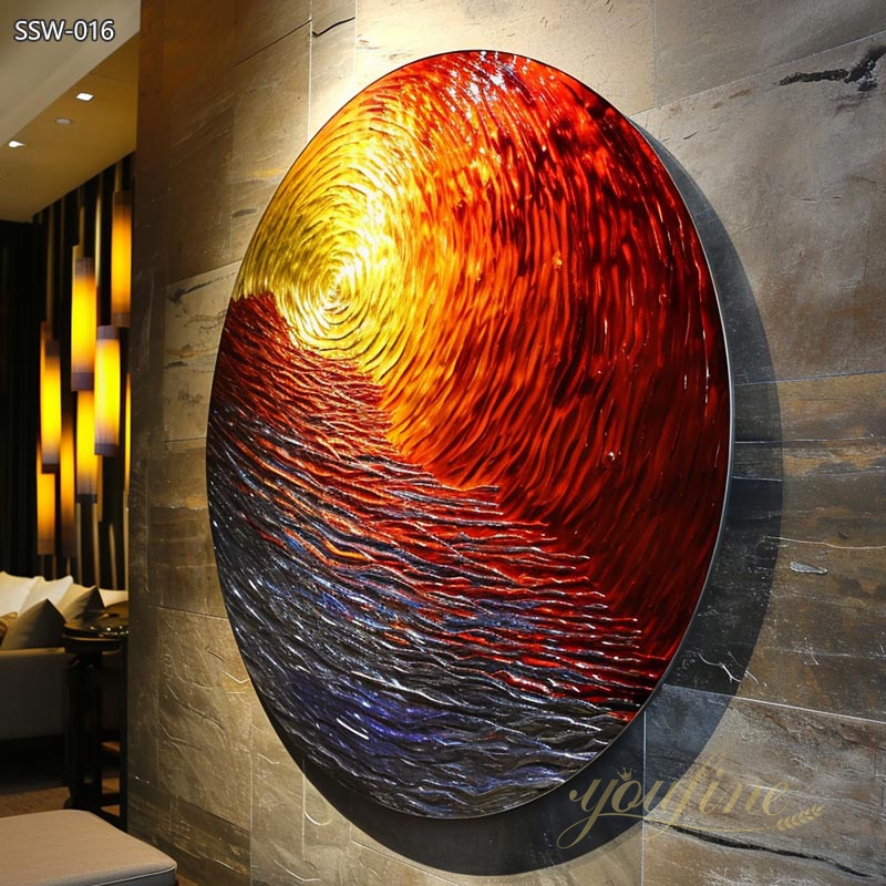 Oil Painting Design Stainless Steel Water Ripple Sculpture for Wall