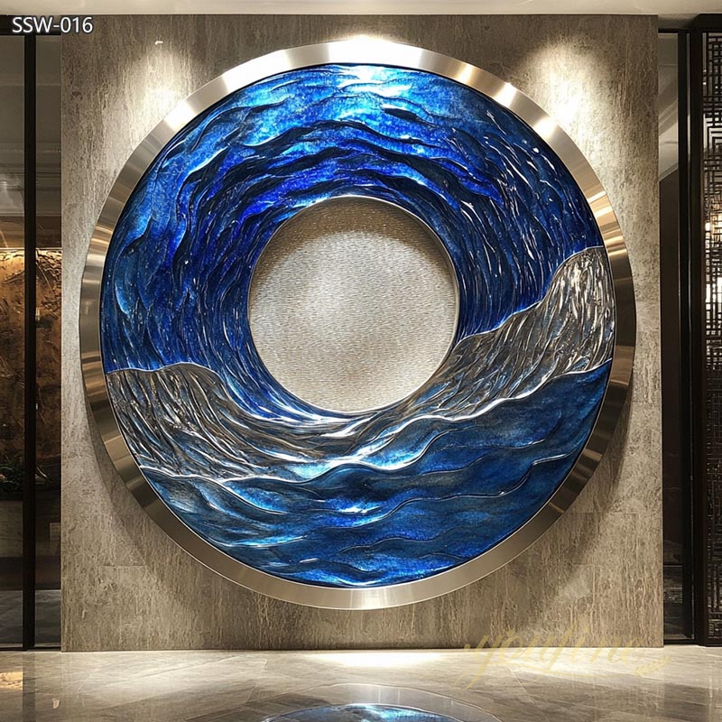 Oil Painting Design Stainless Steel Water Ripple Sculpture for Wall 