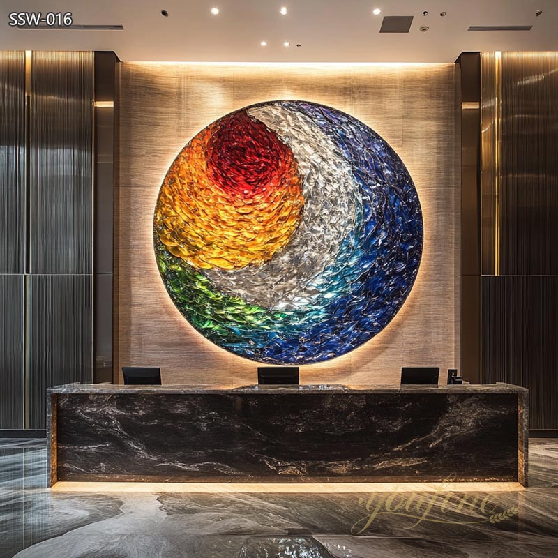 Oil Painting Design Stainless Steel Water Ripple Sculpture for Wall 