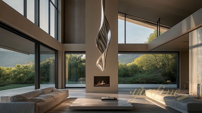 stainless steel abstract sculpture for living room 