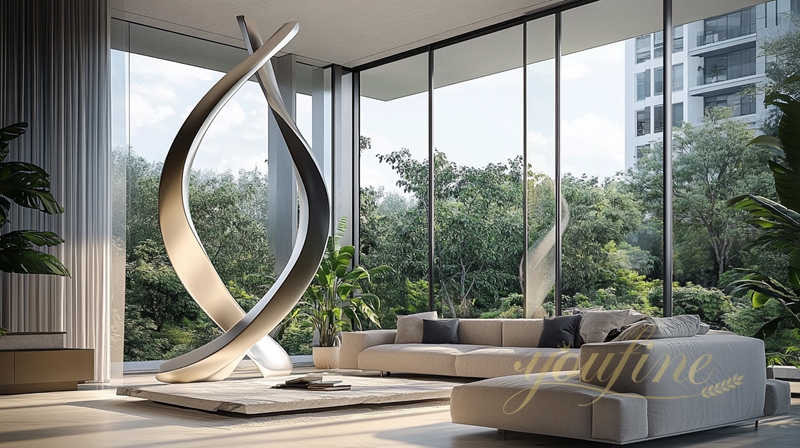 stainless steel abstract sculpture for living room 