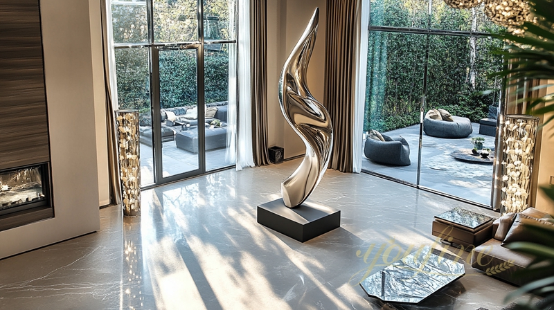 stainless steel abstract sculpture for living room 