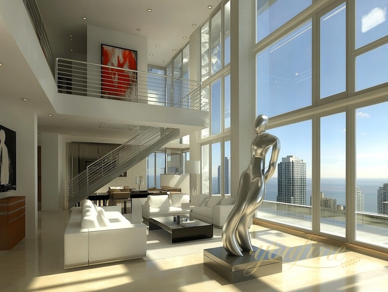 stainless steel abstract sculpture for living room 