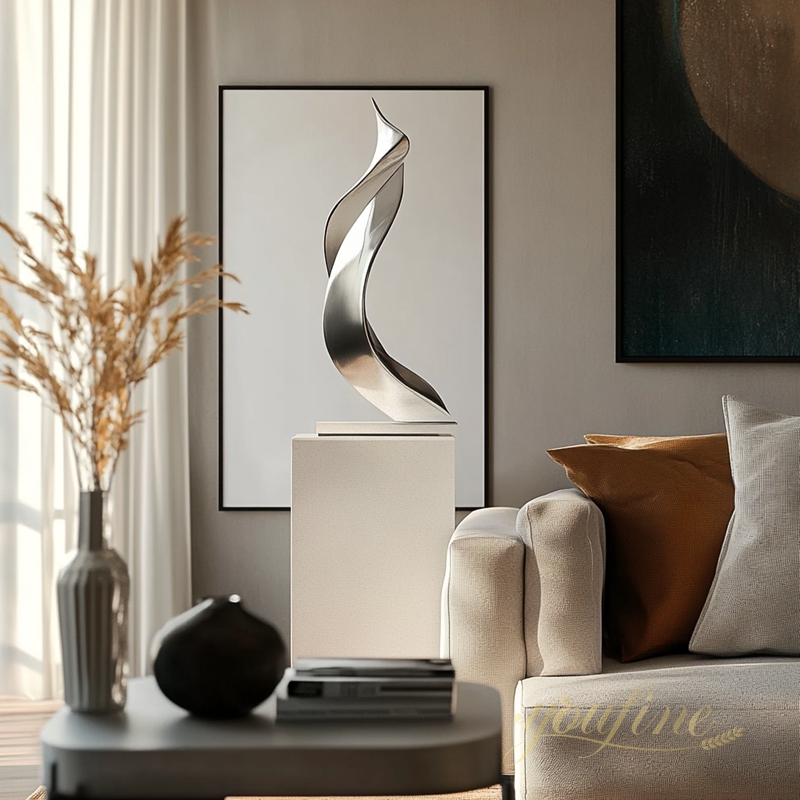 stainless steel abstract sculpture for living room 