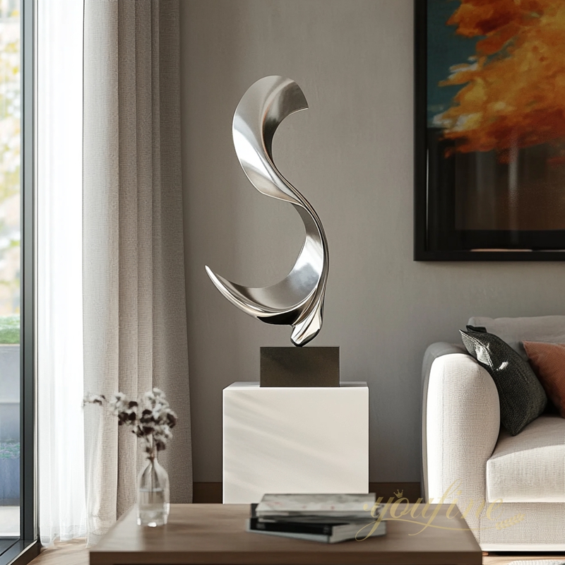 stainless steel abstract sculpture for living room 