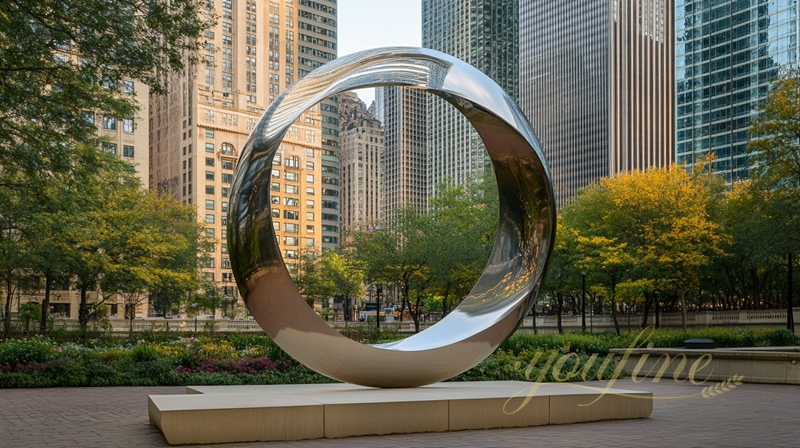 stainless steel ring sculpture