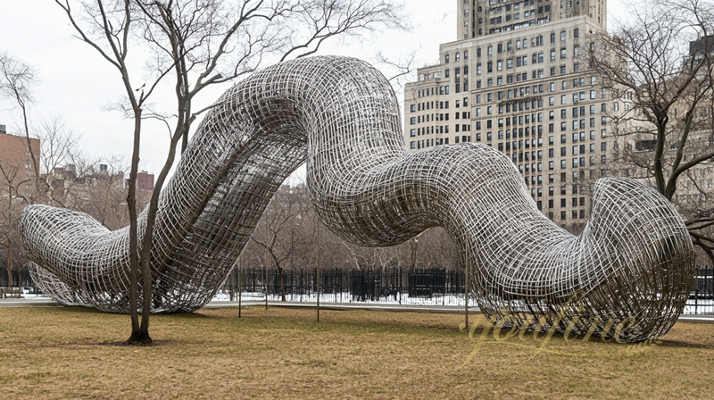 wire mesh abstract stainless steel sculpture